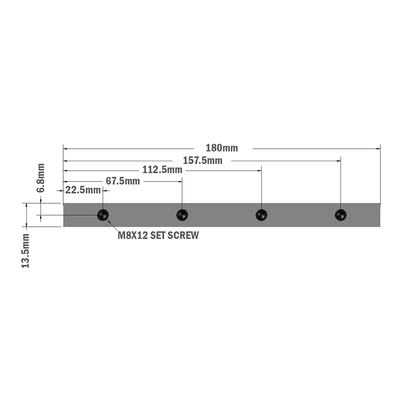 41-310-1 MODULAR SOLUTIONS PROFILE FASTNER<br>180MM LONG T-SLOT BAR